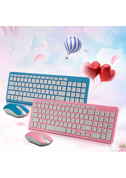 2.4g Optik Kablosuz Klavye Fare Seti Kablosuz Fare USB Alıcı Combo Pc Dizüstü Taşınabilir Ultra Ince Ofis Takım Elbise Mavi (Yurt Dışından) modelleri