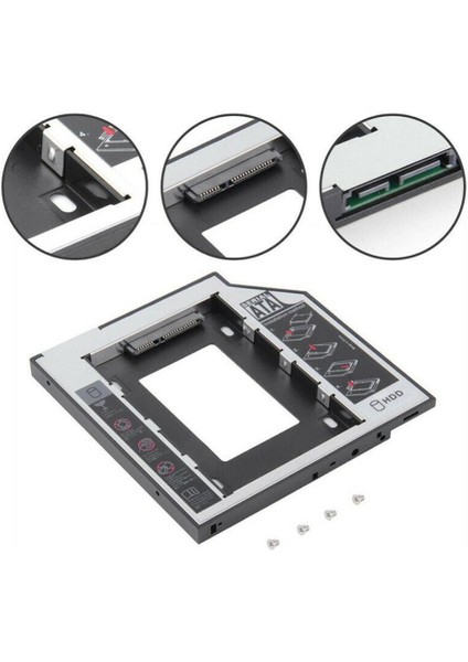 Evrensel 9.5mm Sata 2nd SSD HDD Sabit Disk Kutusu Adaptör Tepsisi Veya Dizüstü Bilgisayar CD / Dvd-Rom Optik Bay (Yurt Dışından)