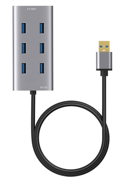 7 Port Yüksek Hızlı Usb3.0 Hub Çoklu Alüminyum Alaşımlı USB Splitter 300 Mb/s Uzatma Adaptörü Hub Pc Masaüstü Için (Yurt Dışından)