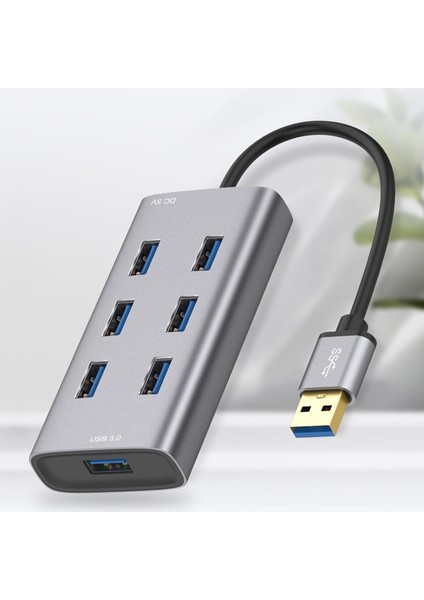 7 Port Yüksek Hızlı Usb3.0 Hub Çoklu Alüminyum Alaşımlı USB Splitter 300 Mb/s Uzatma Adaptörü Hub Pc Masaüstü Için (Yurt Dışından) fiyatları