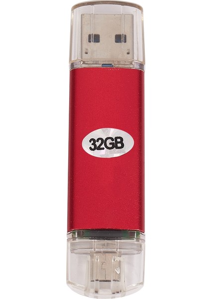 32 GB Renkli Metal Kasa USB 3.0 Flash Sürücü Otg Pendrive Mikro－usb Sopa Harici Depolama Memory Stick Android Kırmızı (Yurt Dışından)