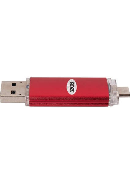 32 GB Renkli Metal Kasa USB 3.0 Flash Sürücü Otg Pendrive Mikro－usb Sopa Harici Depolama Memory Stick Android Kırmızı (Yurt Dışından)