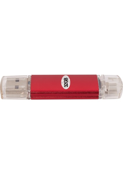 32 GB Renkli Metal Kasa USB 3.0 Flash Sürücü Otg Pendrive Mikro－usb Sopa Harici Depolama Memory Stick Android Kırmızı (Yurt Dışından)