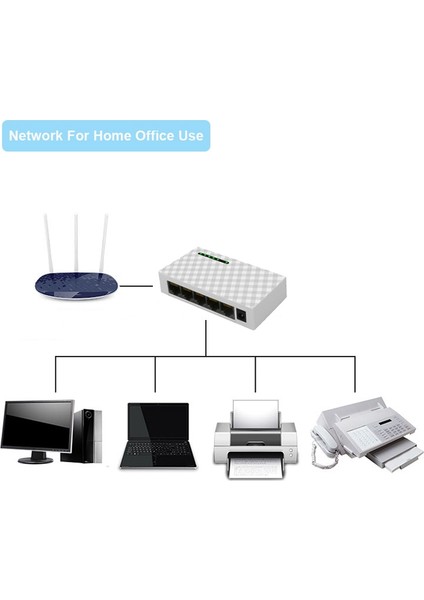 5-Port Ağ Anahtarı 4-Wire RJ45 Gigabit Ethernet 1000 Mbps Splitter Seyahat Lan Anahtarı Hub Pc Masaüstü Için Ab Tak Beyaz (Yurt Dışından)