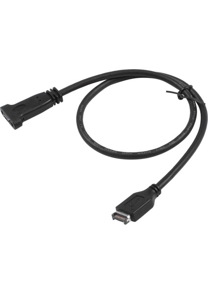 50CM USB 3.1 Ön Panel Başlık Tip-E - Usb-C Tip C Dişi Konnektör Uzatma Kablosu Panel Montaj Vidalı (Yurt Dışından)