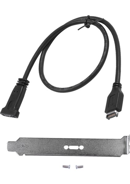 50CM USB 3.1 Ön Panel Başlık Tip-E - Usb-C Tip C Dişi Konnektör Uzatma Kablosu Panel Montaj Vidalı (Yurt Dışından)