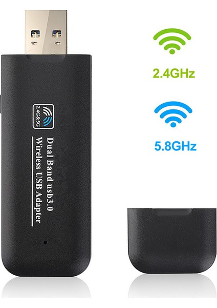 Kablosuz Wifi Adaptörü 1200 Mbps USB Çift Bant 802.11AC RTL8812BU Wifi Anteni Windows Xp/7/8/10 USB Wıfı Verici (Yurt Dışından)