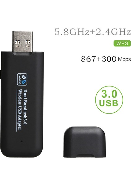Kablosuz Wifi Adaptörü 1200 Mbps USB Çift Bant 802.11AC RTL8812BU Wifi Anteni Windows Xp/7/8/10 USB Wıfı Verici (Yurt Dışından)