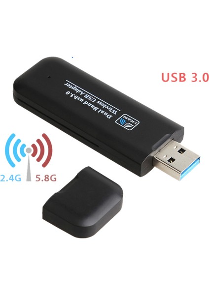Kablosuz Wifi Adaptörü 1200 Mbps USB Çift Bant 802.11AC RTL8812BU Wifi Anteni Windows Xp/7/8/10 USB Wıfı Verici (Yurt Dışından)