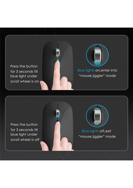 Bt5.1+2.4ghz Fare Jiggler'lı Kablosuz Fare, Şarj Edilebilir 2.4g Fare, USB Özellikli Bilgisayar Için Fare Taşıyıcı, Siyah (Yurt Dışından) fırsatları