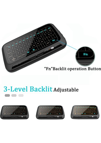 Kablosuz Hava Fare Mini Klavye 2.4 Ghz Tam Ekran Basın Uzaktan Kumanda Android Tv Kutusu Projektör Htpc Pc Dizüstü Bilgisayar Arkadan Aydınlatmalı (Yurt Dışından)