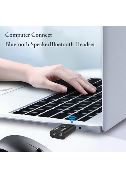 USB Bluetooth 5.0 Adaptörü 2'si 1 Arada, USB Bluetooth Alıcısı/vericisi, Aux Girişi 3,5 mm Jakı, Tv Için Denoise Hıfı Müzik (Yurt Dışından)