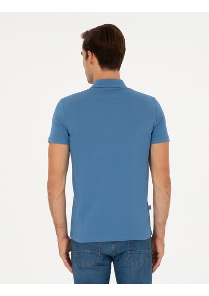 Pierre Cardin Erkek Koyu Mavi Slim Fit Basic Tişört 50291625-VR032