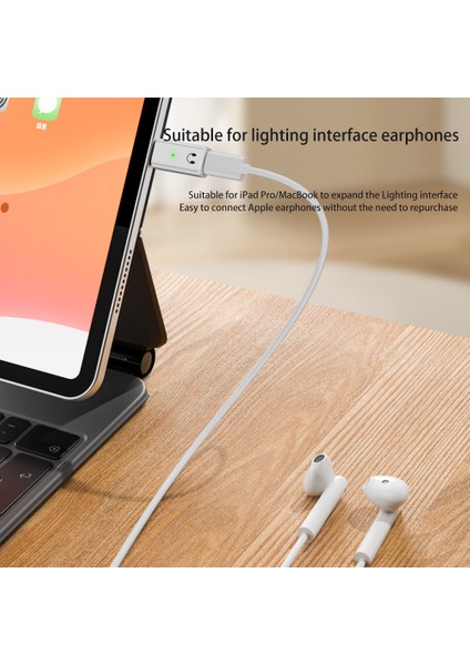 Type C To Lightning Kulaklık Dönüştürücü iPhone iPad Macbook Yuva Çevirici Müzik Dinleme Arama Otgkl