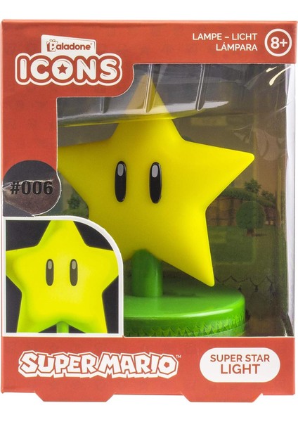 Super Mario Star Icon Lamba Işık Light Yıldız Ikon Lambası