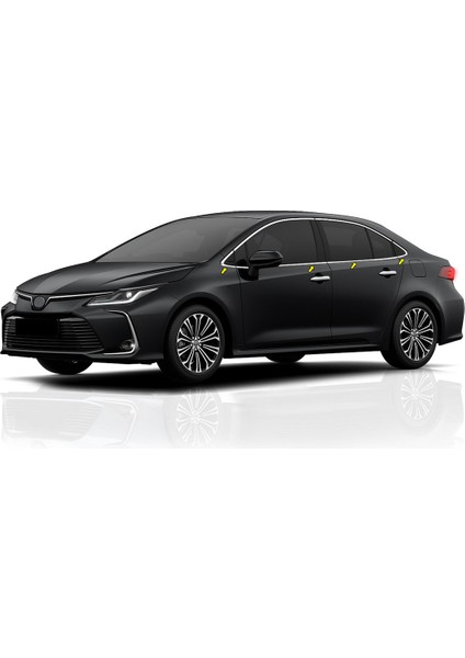 Toyota Corolla Krom Cam Çerçevesi İthal 12 Parça (2019-2024 Modeller Arası)