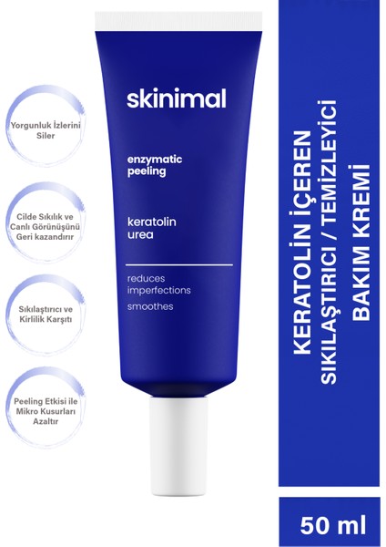Keratolin İçeren Peeling Etkili Sıkılaştırıcı - Temizleyici Bakım Kremi 50 ml