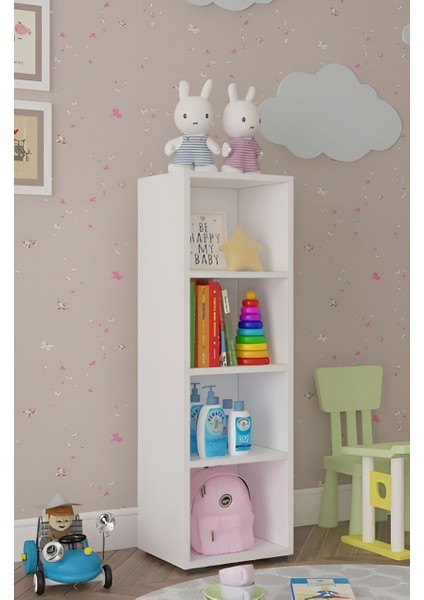 Kitaplık Çok Amaçlı Dolap Oyuncak Dolabı 4 Gözlü Düzenleyici Dolap fiyatları