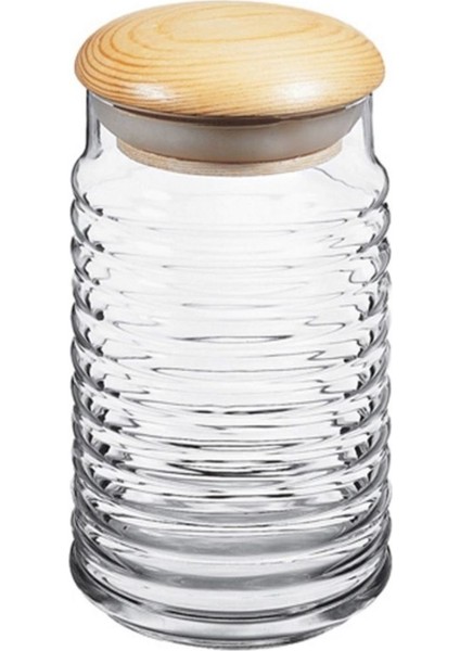 43173 Ahşap Kapaklı Kavanoz 4 Adet