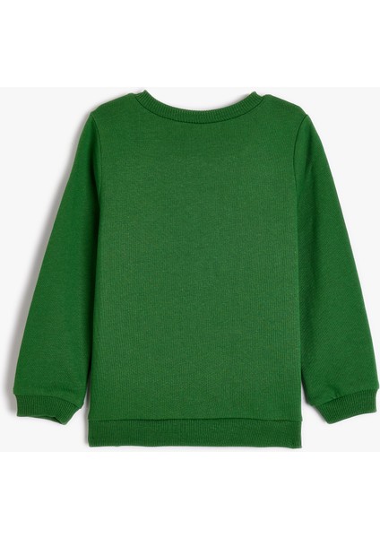 Dinozorlu Sweat Uzun Kollu Bisiklet Yaka Şardonlu Pamuklu fiyatları