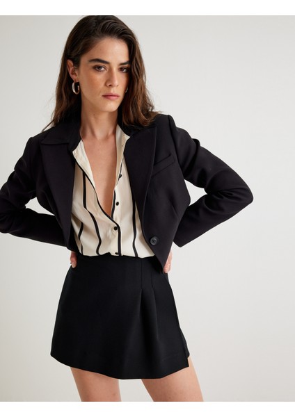 Mini Şort Etek Standart Bel Pile Detaylı fiyatları