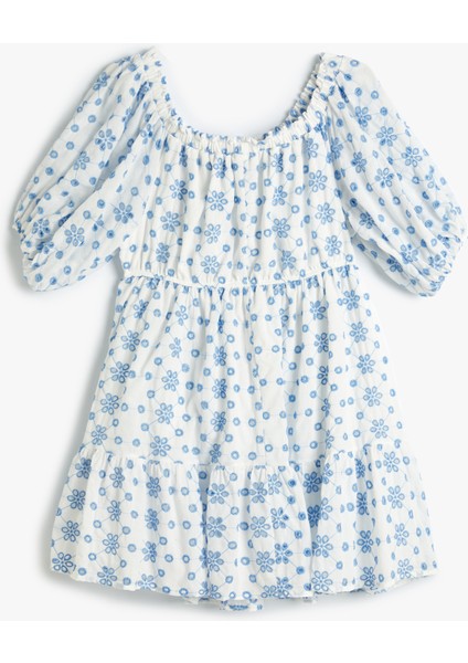 Mini Fisto Elbise Kısa Balon Kol Pamuklu Omzu Açık fiyatları