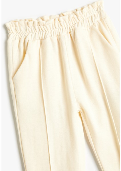 Jogger Eşofman Altı Beli Lastikli Cepli Beli Fırfırlı modelleri