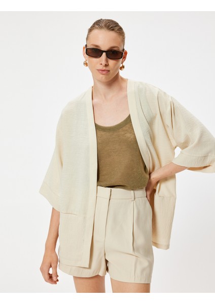 Kimono 3/4 Geniş Kol Bol Kalıp