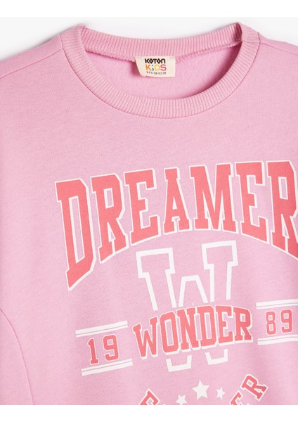 Sweatshirt Kolej Baskılı Uzun Kollu Bisiklet Yaka modelleri