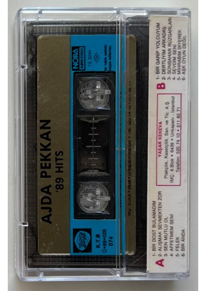 Ajda Pekkan 89 Hits Kaset (Orjnal Dönem Kağıt Baskı Kaset)