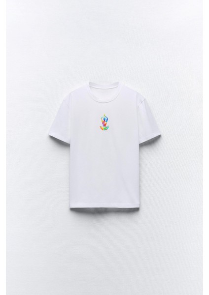 Brush Yoga Art Tasarım Baskılı Beyaz Kadın T-Shirt fiyatları