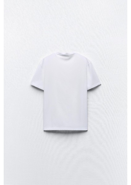 Brush Yoga Art Tasarım Baskılı Beyaz Kadın T-Shirt modelleri