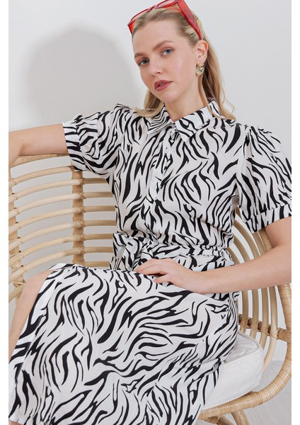 2213 Kısa Kol Viskon Elbise - Siyah fiyatları