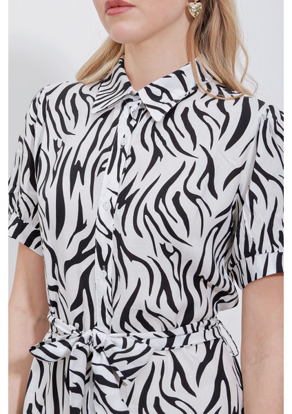 2213 Kısa Kol Viskon Elbise - Siyah fırsatları