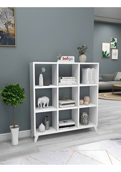 Küp Kitaplık 9 Bölmeli Raflı Kitaplık Kare Kitaplık Kütüphane