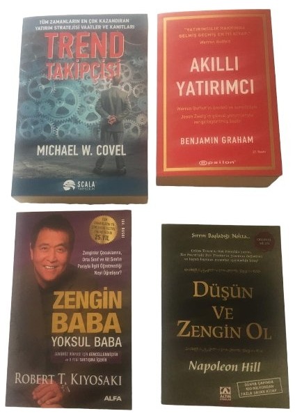 Trend Takıpcısı+Akıllı Yatırımcı+Zengın Baba Yoksul Baba+Dusun ve Zengın Ol 4set