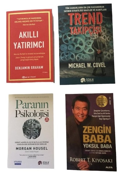 Akıllı Yatırımcı+Trend Takıpcısı+Paranın Pıskolojısı+Zengın Baba Yoksul Baba 4 Set