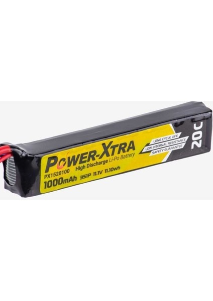 Power Xtra 11.1V Li-Po Pil 1000MAH 20C Single Stick