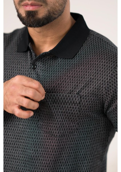 Yakalı ve Cepli Desenli Erkek Regular Fit Klasik T-Shirt modelleri