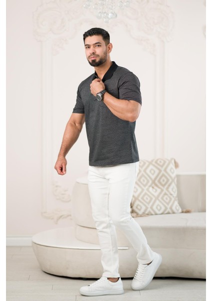 Yakalı ve Cepli Desenli Erkek Regular Fit Klasik T-Shirt fırsatları