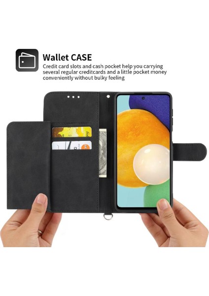 Samsung Galaxy A53 Çoklu Kredi Kartı Yuvaları Bileklik Için Flip Case (Yurt Dışından)