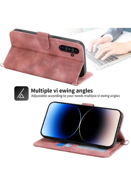 Samsung Galaxy A15 Kabartmalı Darbeye Bileklik Çoklu Için Flip Case (Yurt Dışından)