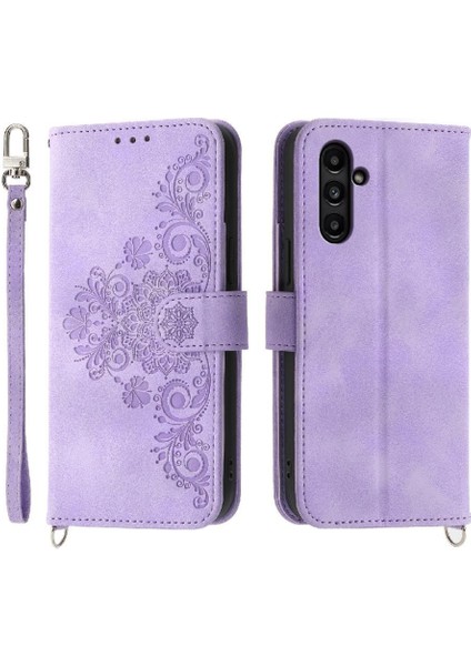 Samsung Galaxy A15 Kabartmalı Darbeye Bileklik Çoklu Için Flip Case (Yurt Dışından)
