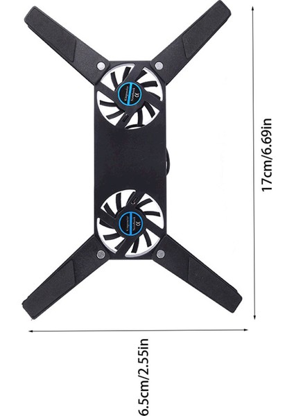 Portatif Katlanabilir Laptop Soğutucu Notebook Cooler 2 Fanlı