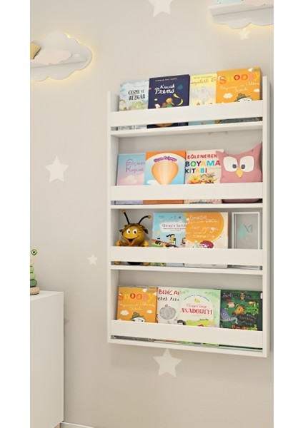 Çocuk Odası Eğitici Kitaplık 4 Raflı Kitaplık