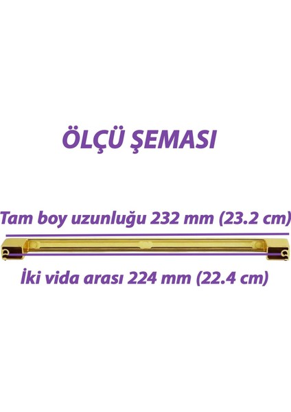 15 Adet Marmara Kulp 224 mm Altın Mutfak Kulbu Çekmece Dolap Kapak Kulbu Metal