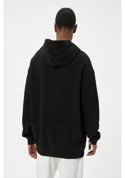 Oversize Sweatshirt Kapşonlu Uzun Kollu Kanguru Cep Detaylı fırsatları