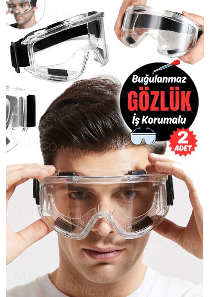 Tekno Trust Koruyucu Gözlük 2 Adet Snowboard Kar Sporu Için Uygun Koruyucu Ayarlanabilir Unisex Buğ ve Darbe Ön