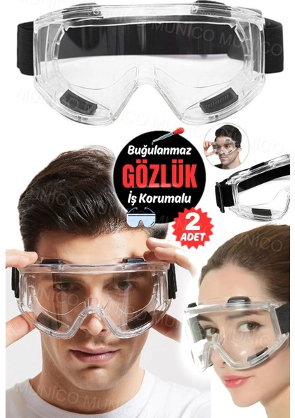 Tekno Trust Koruyucu Gözlük 2 Adet Snowboard Kar Sporu Için Uygun Koruyucu Ayarlanabilir Unisex Buğ ve Darbe Ön