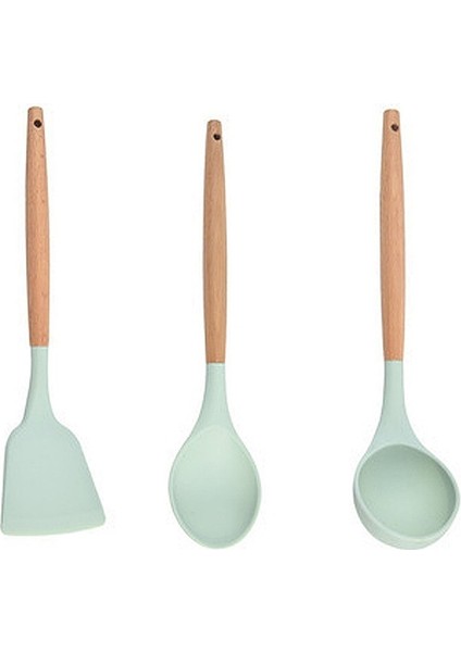 Mutfak Gereçleri Üç Parçalı Set Pirinç Kaşığı + Spatula + Çorba Kaşığı (Yurt Dışından)